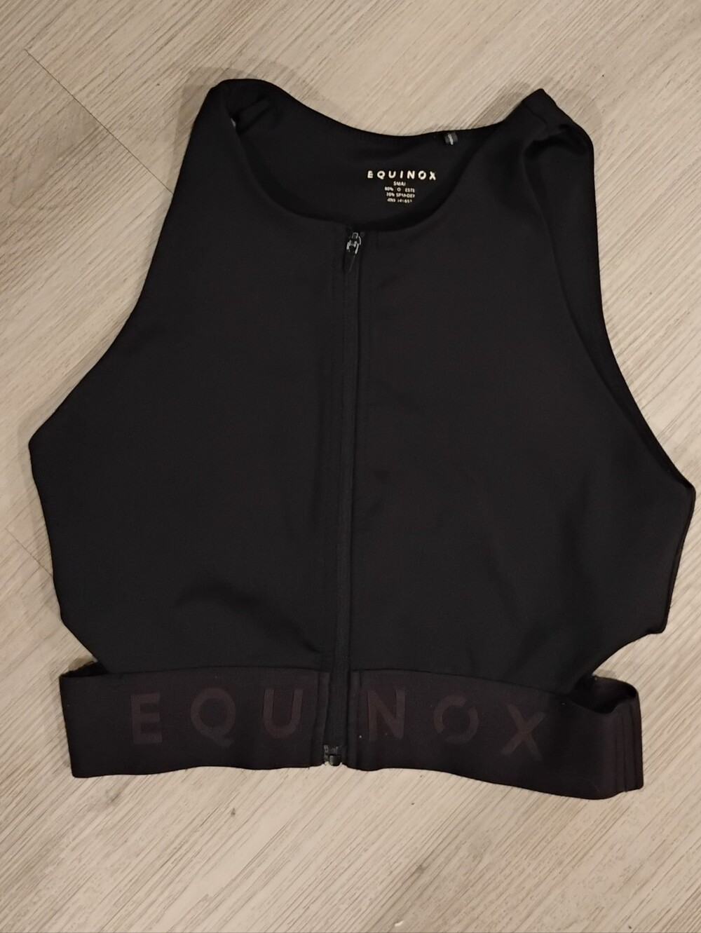 Equinox Womens Side Cutout Logo Band Zip Front Athletic Top Sz S